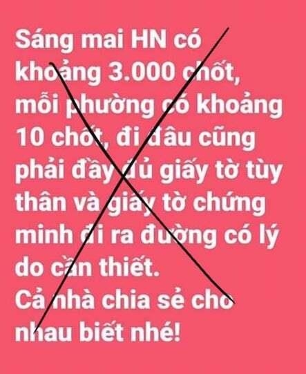 Xử phạt 12,5 triệu đồng người tung tin “Hà Nội lập 3.000 chốt kiểm soát”