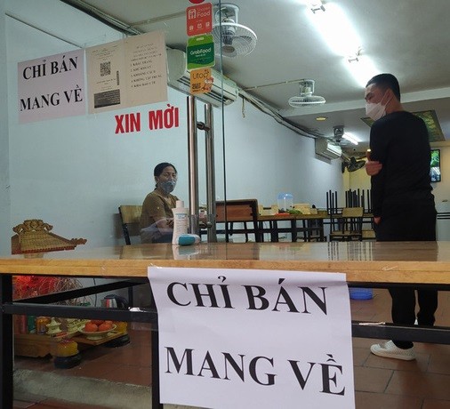 Nhà hàng, cơ sở kinh doanh ăn uống chỉ được bán mang về