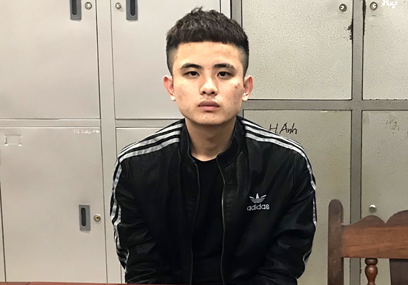 đối tượng Tăng Văn Cương tại cơ quan công an