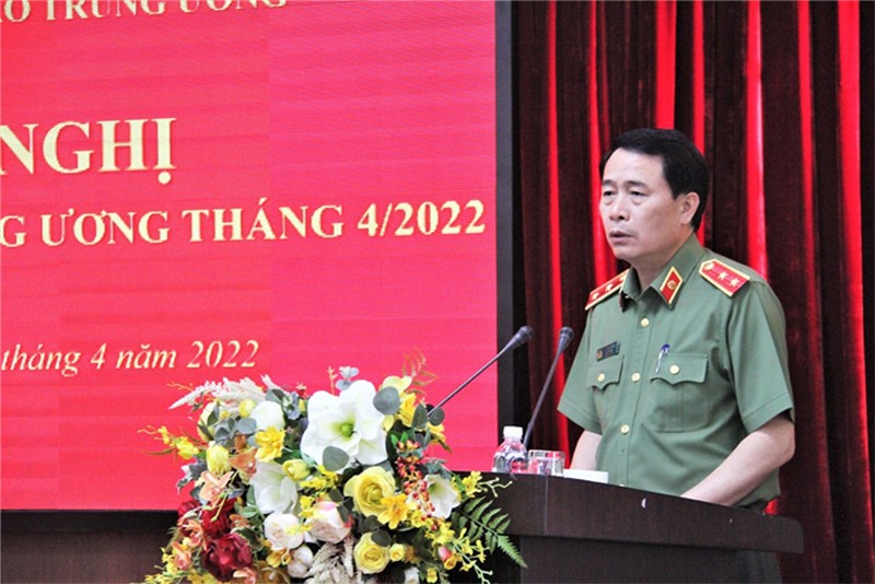 Trung tướng, Thứ trưởng Bộ Công an Lê Quốc Hùng phát biểu tại Hội nghị