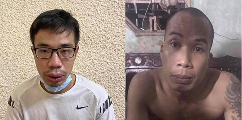 Nguyễn Quang Tùng và Lê Văn Cường, hai đối tượng trong nhóm cướp giật tài sản của shipper ở khu đô thị Thanh Hà vừa bị bắt giữ