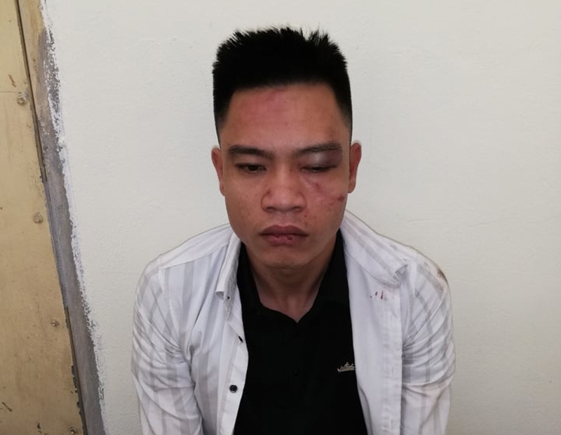 Nghiêm Quang Huy bị Công an phường Kim Mã (quận Ba Đình, Hà Nội) bắt quả tang đang lấy trộm chiếc xe máy Honda SH