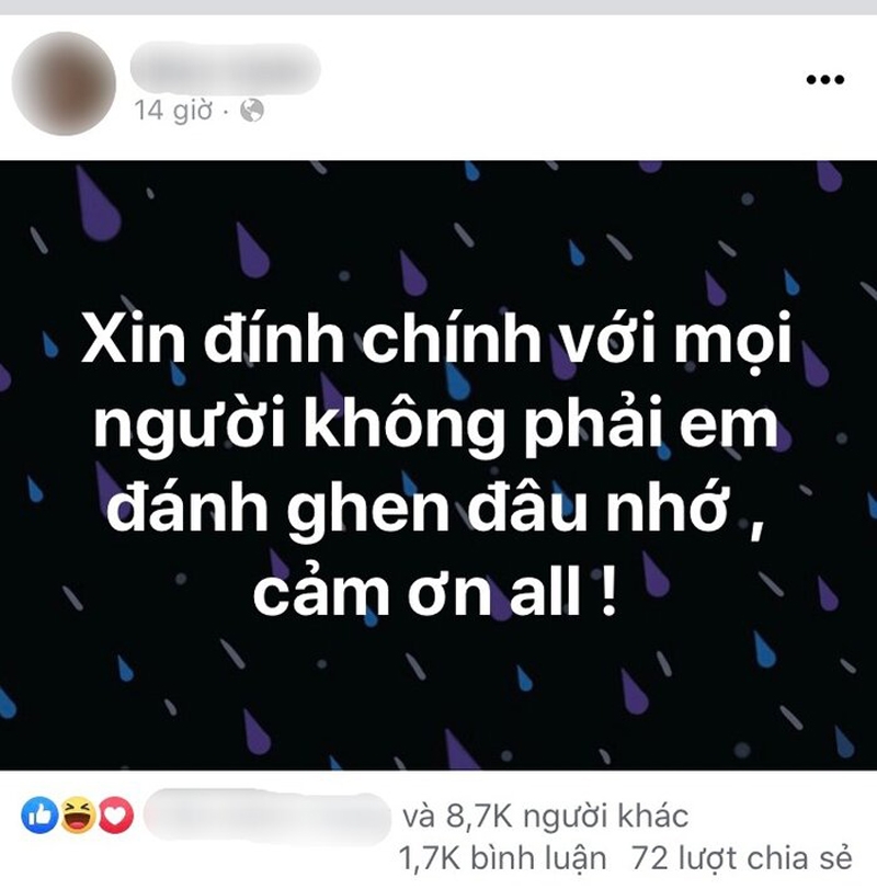 Chị N phải lên mạng xã hội đính chính mình không phải là người đi đánh ghen