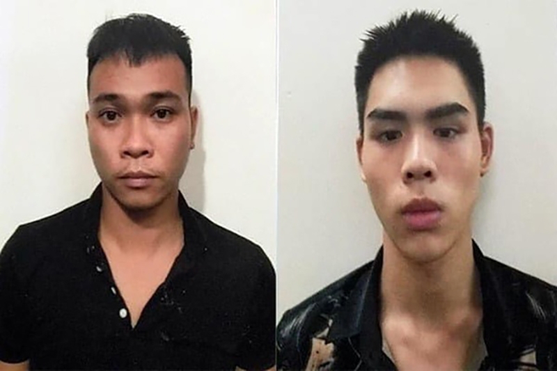 Nguyễn Xuân Trường và Nguyễn Tiến Mạnh bị Công an huyện Ba Vì bắt giữ về tội Lừa đảo chiếm đoạt tài sản