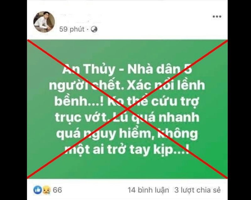 Nội dung sai sự thật đăng tải lên Facebook khiến dư luận hoang mang