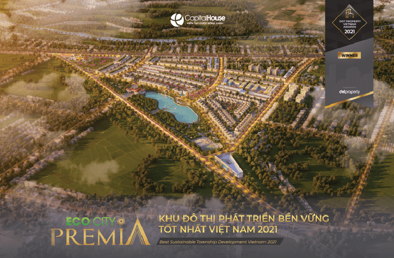 Phối cảnh tổng thể dự án EcoCity Premia – Khu đô thị phát triển bền vững nhất Việt Nam 2021.