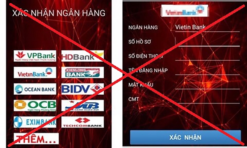 Sau khi các nạn nhân điền thông tin hiển thị trên App giả mạo như trên, các thông tin này sẽ được chuyển về máy chủ do các đối tượng quản lý và điện thoại di động của nạn nhân đã bị các đối tượng kiểm soát