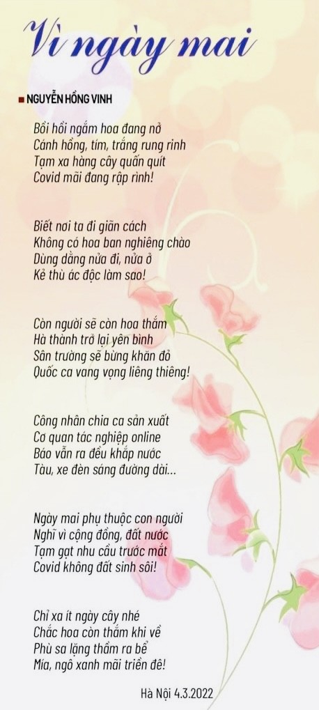 “Vì ngày mai” - tiếng lòng của nhà thơ tâm huyết với công cuộc chống dịch COVID-19