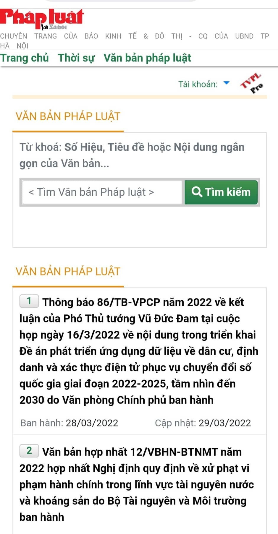 Báo Kinh tế & Đô thị ra mắt Cổng tra cứu Văn bản pháp luật trên chuyên trang Pháp luật và Xã hội