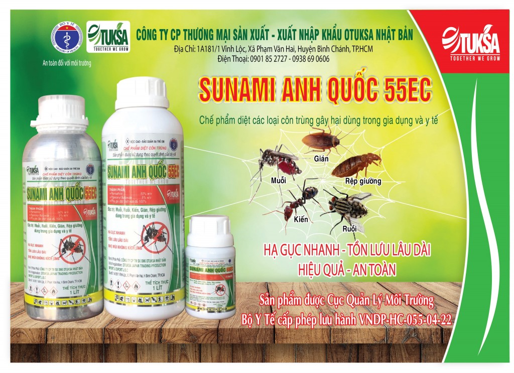 OTUKSA Nhật Bản ra mắt sản phẩm SUNAMI Anh Quốc 55EC diệt sạch mọi côn trùng gây hại