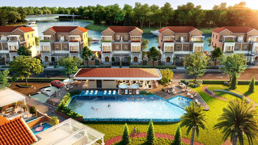 Aqua City được phát triển theo mô hình sinh thái thông minh với tiện ích nội khu hoàn chỉnh như trường học, bệnh viện, trung tâm thương mại, bến du thuyền…