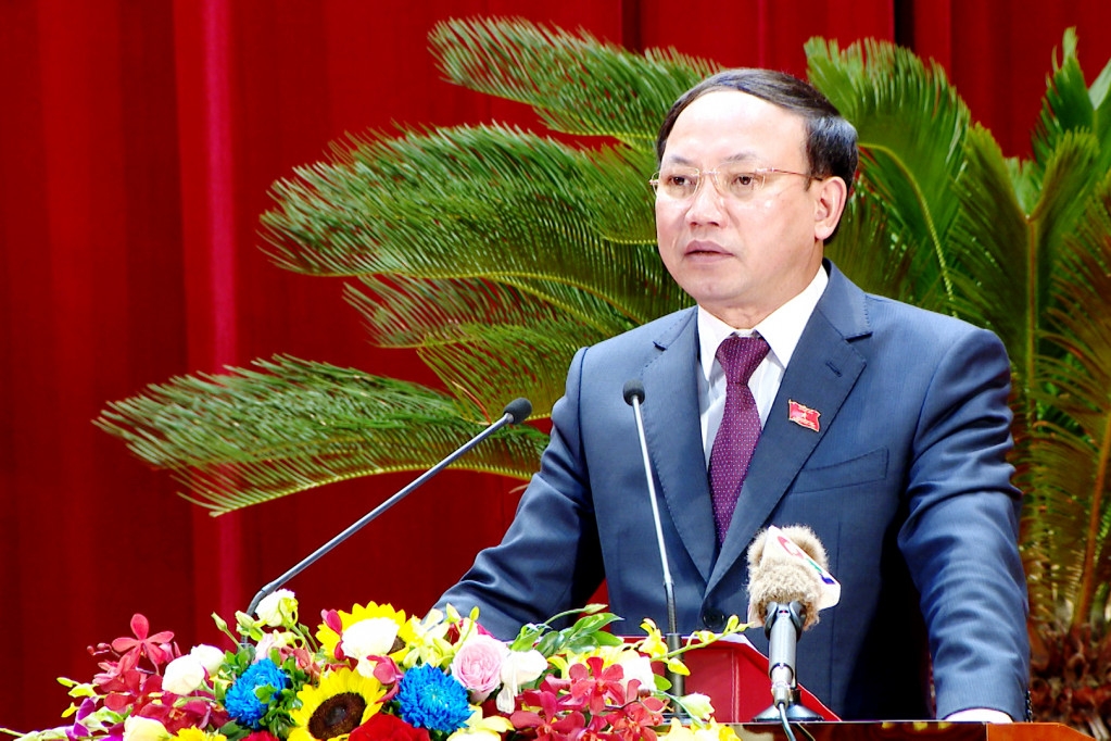 Đồng chí Nguyễn Xuân Ký, Ủy viên Trung ương Đảng, Bí thư Tỉnh ủy, Chủ tịch HĐND tỉnh, phát biểu bế mạc kỳ họp