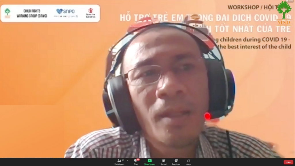 Ông Phạm Trường Sơn, Phó Chủ tịch Mạng lưới phi lợi nhuận miền Nam (SNPO)