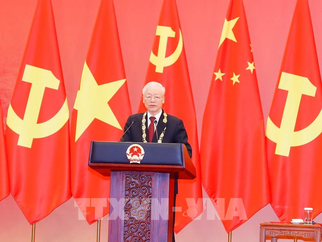 Lễ trao tặng Tổng Bí thư Nguyễn Phú Trọng Huân chương Hữu nghị nước CHND Trung Hoa