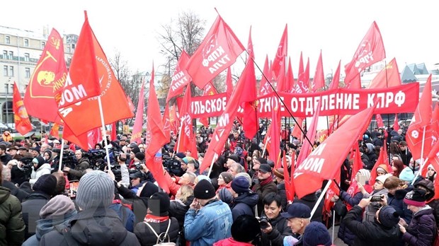 Đảng Cộng sản Nga tổ chức mít tinh kỷ niệm 105 năm Cách mạng Tháng Mười