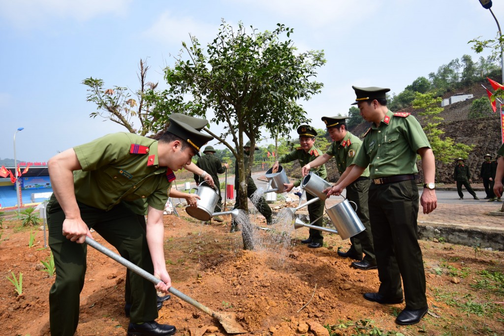 500 cây dược liệu phủ xanh đất trống Trung tâm Huấn luyện và Bồi dưỡng nghiệp vụ Cảnh vệ