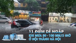 Hà Nội: 11 điểm nội thành dễ ngập khi mưa 50 - 100mm trong 2 tiếng