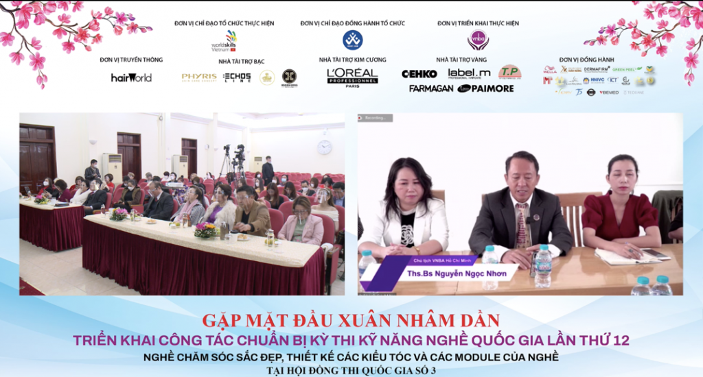 Tại đầu cầu TP. HCM có sự tham gia của ông Nguyễn Ngọc Nhơn Chủ tịch Hội Đào tạo - Phát triển nghề làm đẹp TP HCM