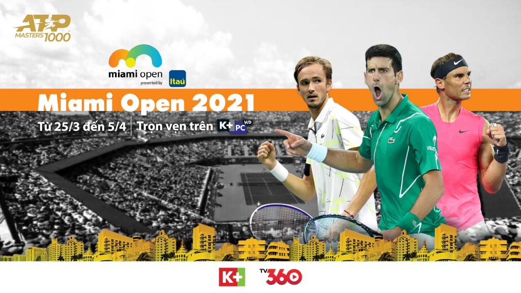 Khán giả có thể xem giải quần vợt đỉnh cao ATP 1000 Miami Open trực tiếp trên ứng dụng di động TV360