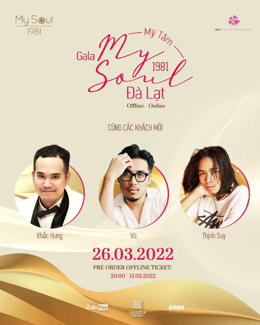 Bên cạnh đó, nữ ca sĩ cũng đã công bố 3 khách mời đặc biệt sẽ góp mặt trong show diễn ngày 26/03 đó chính là Khắc Hưng, Vũ. và Thịnh Suy.