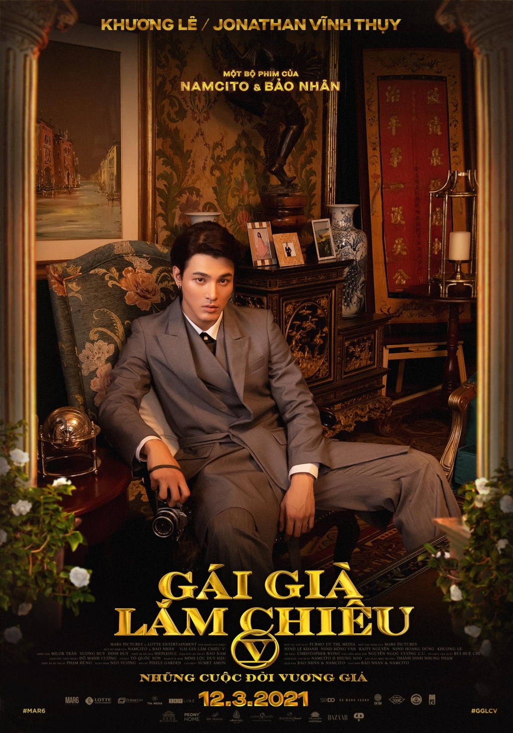 Poster nhân vật Jonathan Vĩnh Thụy của Khương Lê trong ''Gái già lắm chiêu V''