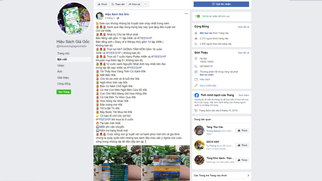 Nhiều trang fanpage vẫn ngang nhiên tiêu thụ sách giả