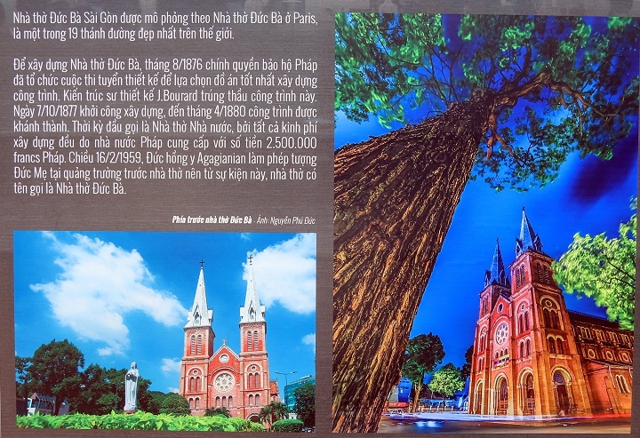 Hình ảnh Nhà thờ Đức Bà, đại diện cho TP Hồ Chí Minh trưng bày tại triển lãm