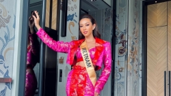Thùy Tiên nổi bật khi tham gia phỏng vấn kín tại Miss Grand International