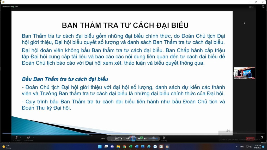 Khai mạc lớp tập huấn công tác xây dựng tổ chức Đoàn năm 2022