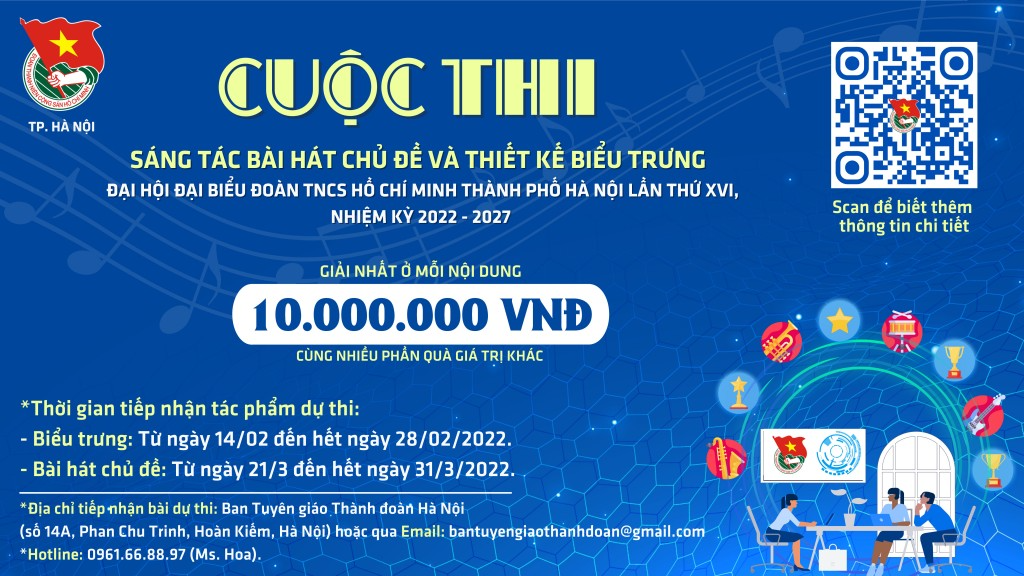 Phát động cuộc thi sáng tác bài hát và biểu trưng tuyên truyền Đại hội Đoàn TP Hà Nội