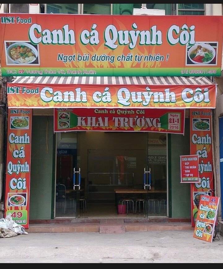 Quán Canh cá của Long tại phố Vương Thừa Vũ, Hà Nội