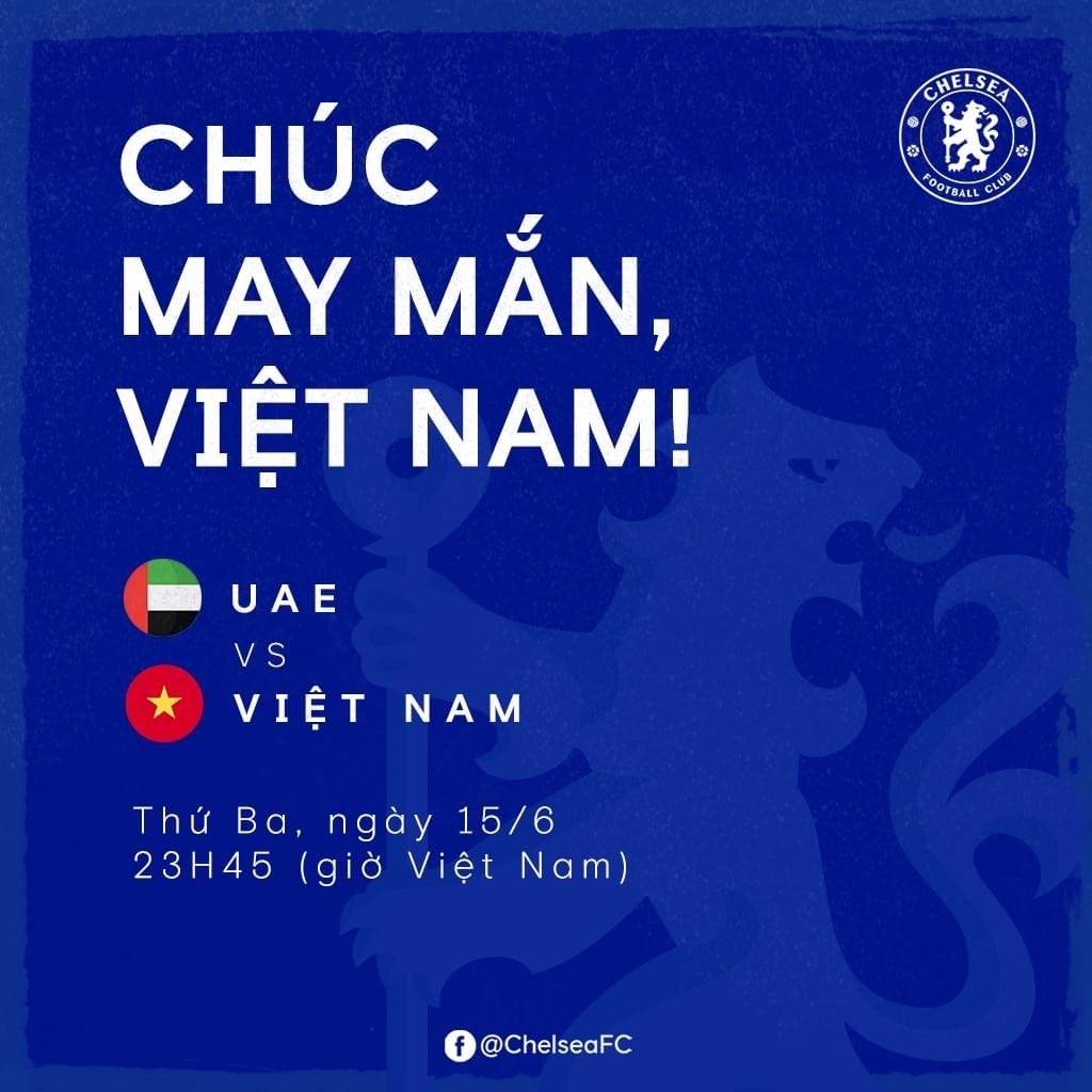 Fanpage chính thức của CLB Chelsea và CLB Tottenham gửi lời chúc đến đội tuyển bóng đá Việt Nam
