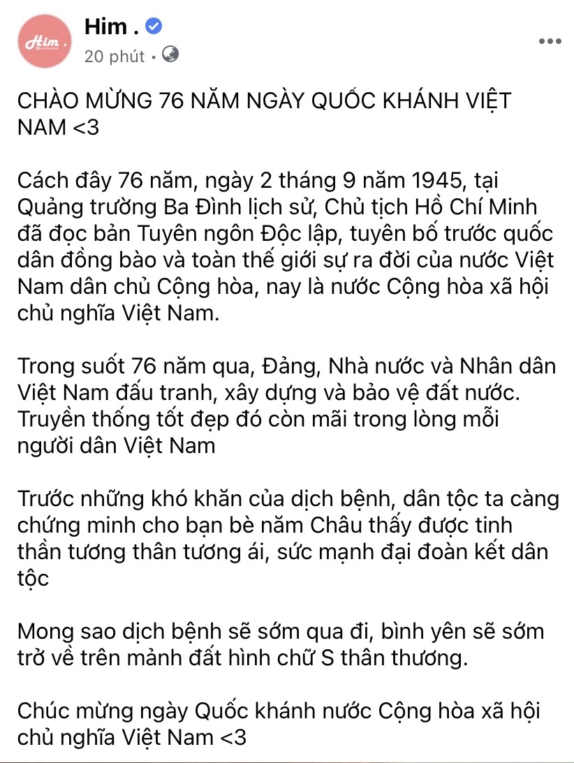 Cộng đồng mạng chào mừng kỷ niệm 76 năm ngày Quốc khánh Việt Nam