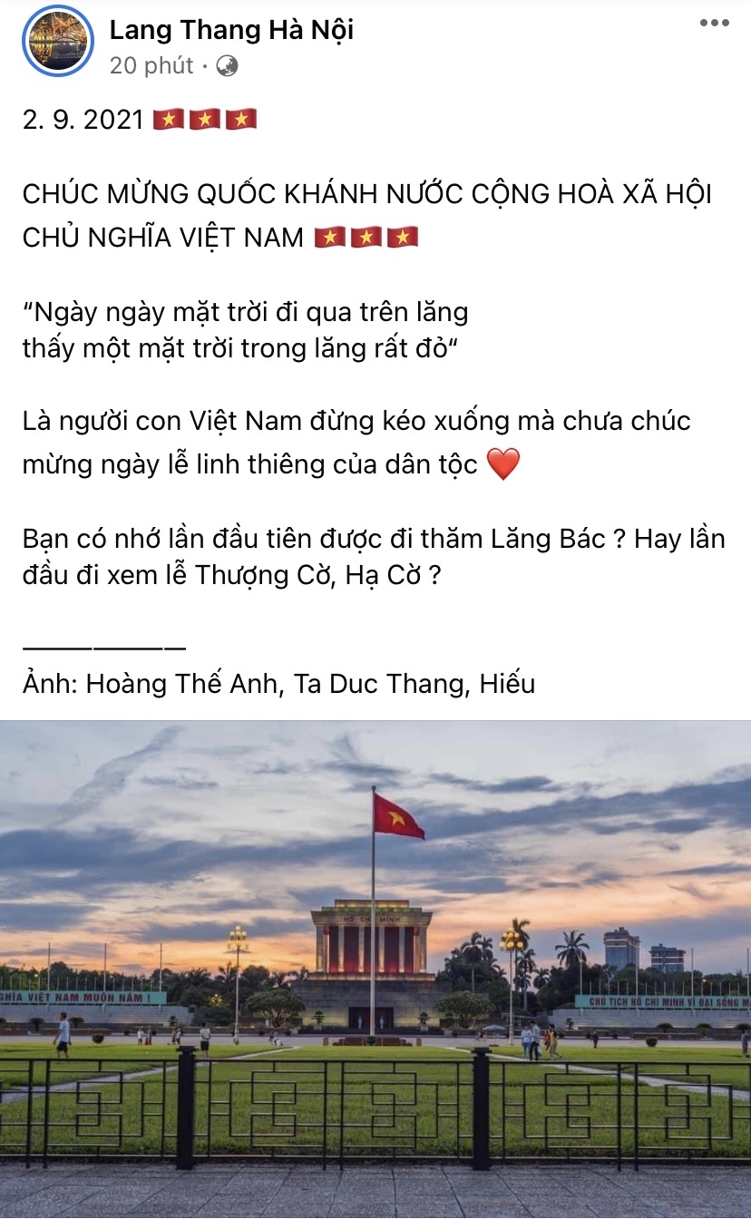 Cộng đồng mạng chào mừng kỷ niệm 76 năm ngày Quốc khánh Việt Nam