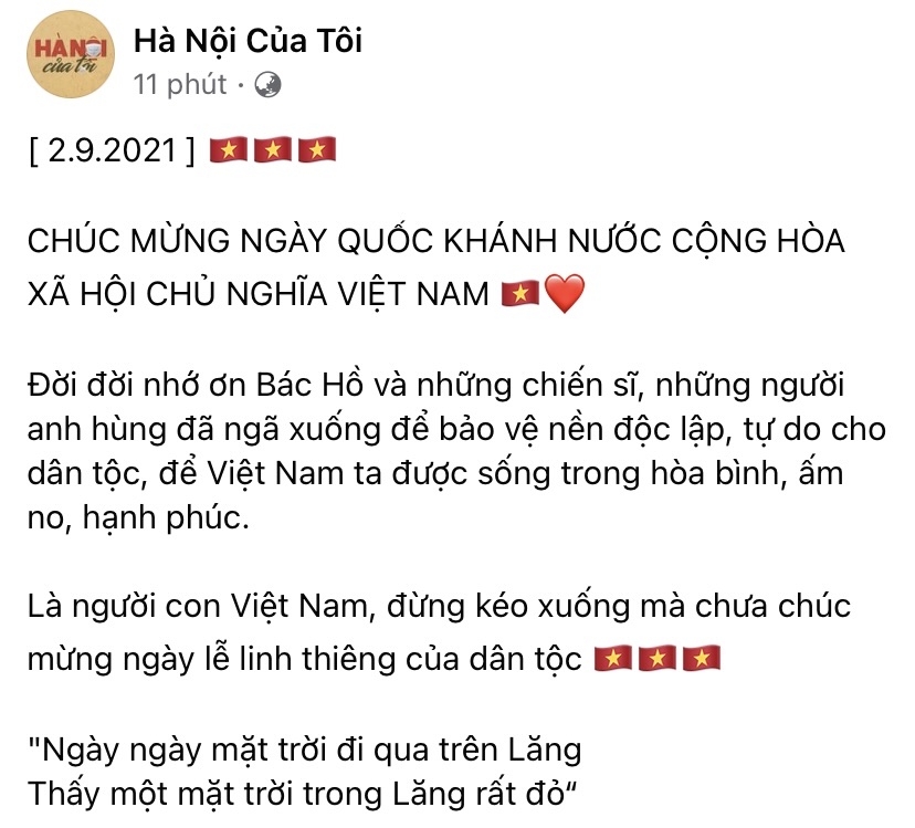 Cộng đồng mạng chào mừng kỷ niệm 76 năm ngày Quốc khánh Việt Nam