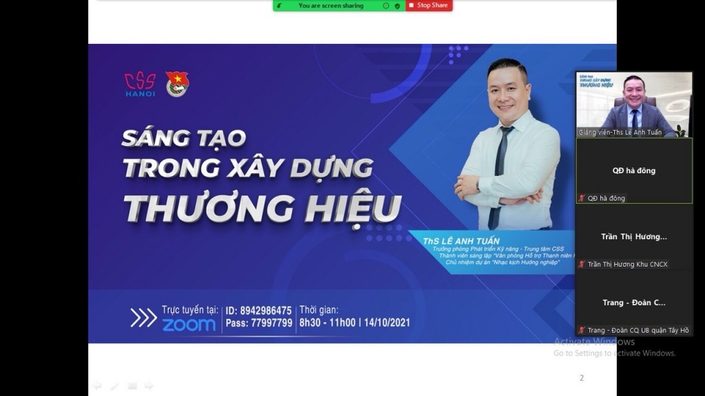 Tập huấn tư duy sáng tạo cho đoàn viên, thanh niên Thủ đô