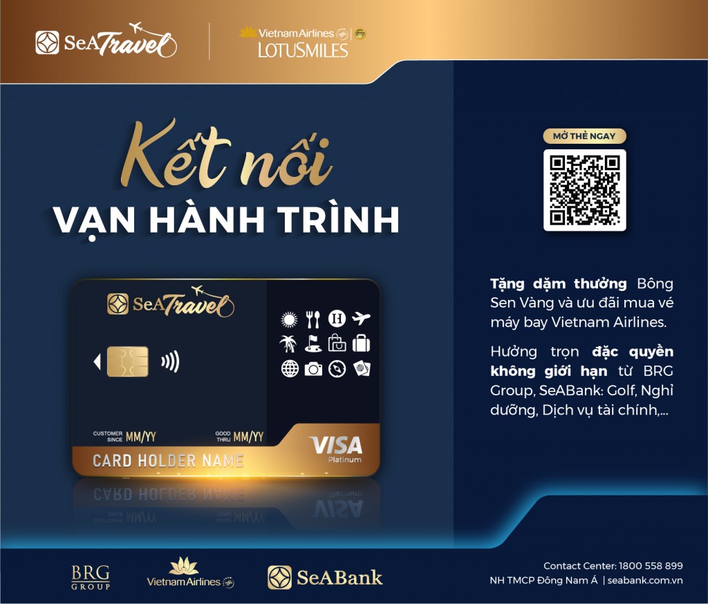 SeABank, Tập đoàn BRG và Vietnam Airlines ra mắt thẻ đồng thương hiệu SeATravel với nhiều ưu đãi du lịch, nghỉ dưỡng, mua sắm