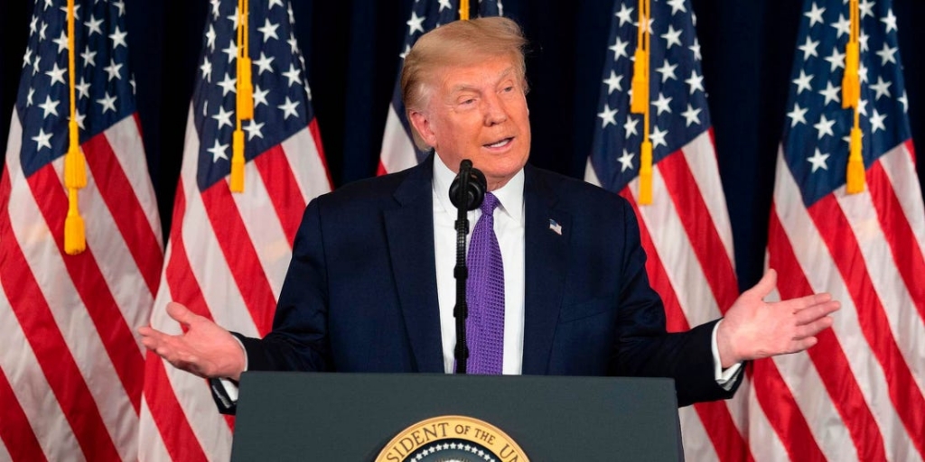 Tổng thống Mỹ, Donald Trump tại cuộc họp báo tại New Jersey hôm 15/8 (Ảnh: AFP) 