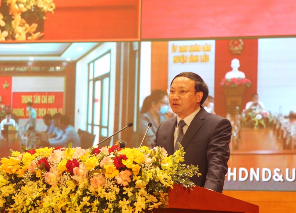Bí thư Tỉnh ủy Quảng Ninh Nguyễn Xuân Ký phát biểu tại Hội nghị