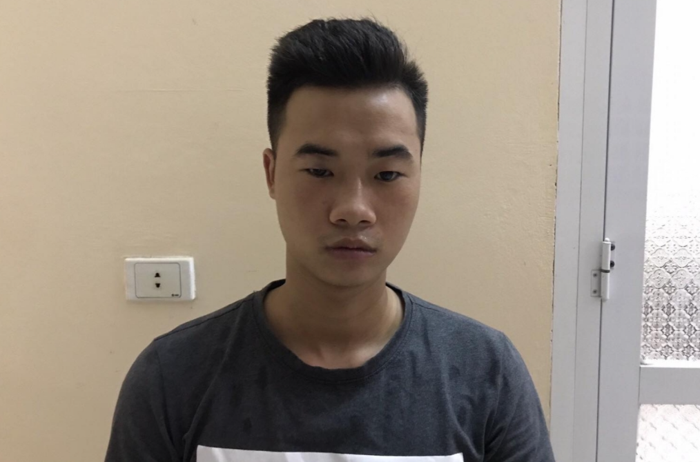 Đối tượng Hoàng Văn Dương tại cơ quan chức năng.