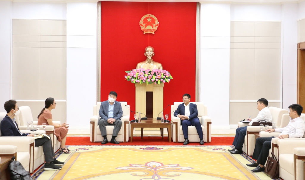 Quang cảnh buổi tiếp xã giao doanh nghiệp Hàn Quốc.