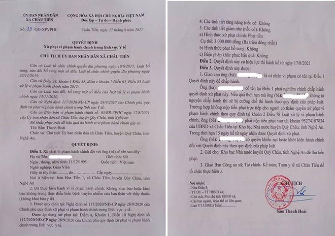 Nghệ An: Trở về từ vùng dịch không khai báo y tế, cô giáo bị phạt 3 triệu đồng