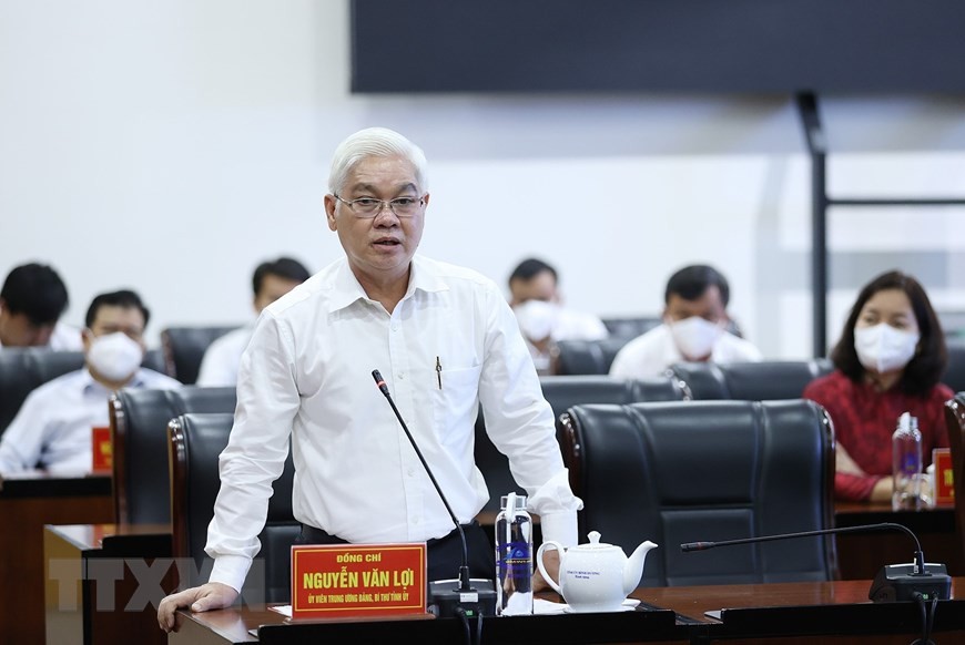 Đồng chí Nguyễn Văn Lợi - Bí thư Tỉnh ủy Bình Dương phát biểu tại buổi làm việc