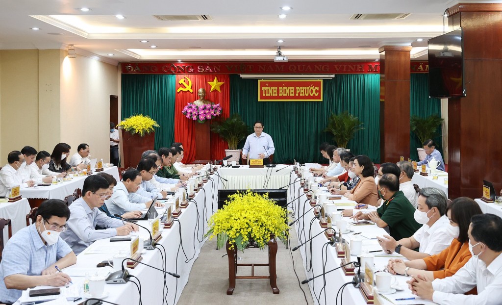 Thủ tướng Chính phủ yêu cầu Bình Phước nỗ lực phát triển nhanh, hiệu quả, hiện đại và bền vững.