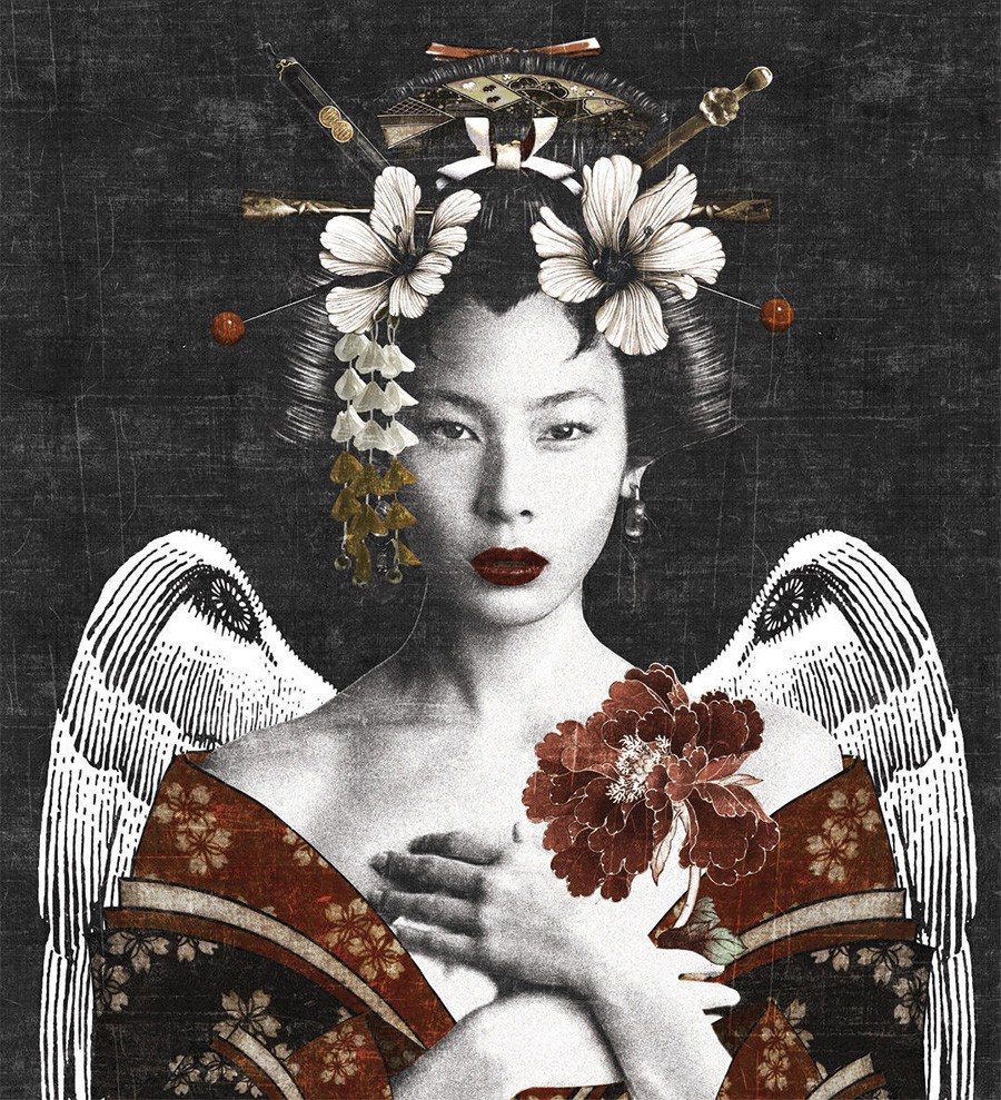 Mẫu giấy dán tường Geisha, đến từ thương hiệu LondonArt, là sự va chạm giữa nhiều nền văn hóa. Bức chân dung cô gái Châu Á khoác trên mình bộ trang phục truyền thống Kimono đỏ của Nhật Bản đã phản chiếu vẻ đẹp đầy mê hoặc của một Geisha. Tác giả cũng tôn vinh nét đẹp của phái nữ đến từ các vùng miền khác qua 4 thiết kế còn lại trong mẫu.