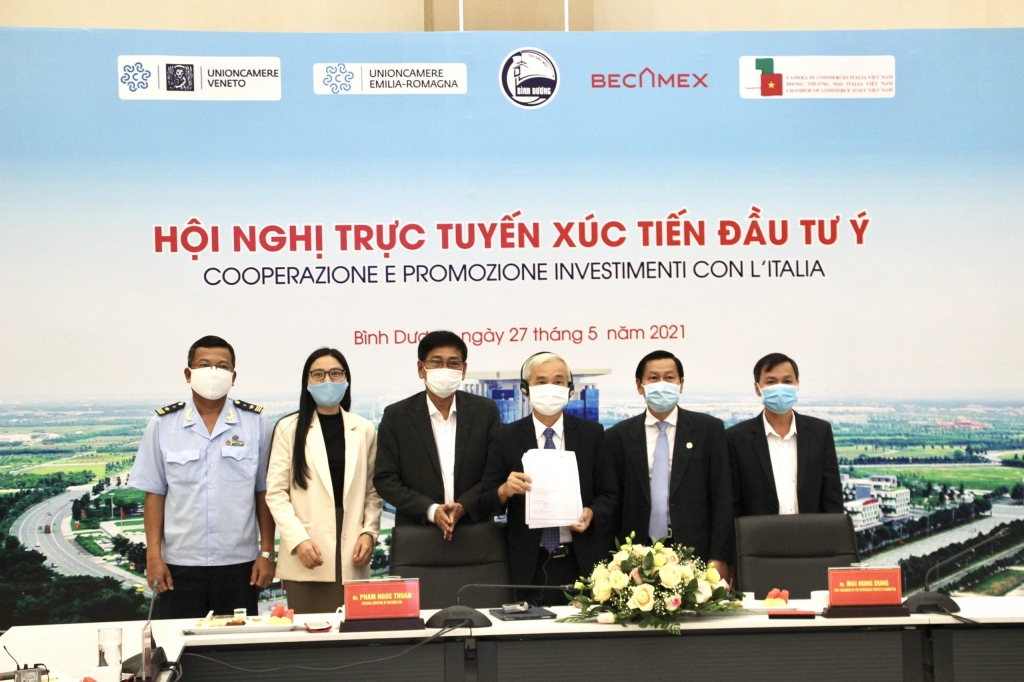 Becamex IDC ký kết Biên bản ghi nhớ tại Hội nghị trực tuyến xúc tiến đầu tư Ý