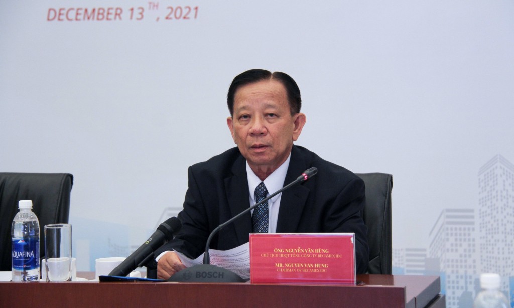 Ôông Nguyễn Văn Hùng, Chủ tịch HĐQT Tổng Công ty Becamex IDC phát biểu tại buổi lễ