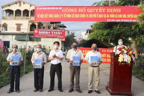Dỡ bỏ cách ly y tế với 4 thôn tại xã Kim Sơn, huyện Gia Lâm