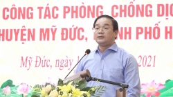 Huyện Mỹ Đức chia tay đoàn y, bác sĩ tỉnh Hòa Bình hỗ trợ chống dịch