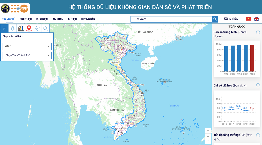 Ra mắt trang thông tin điện tử hệ thống dữ liệu không gian dân số và phát triển